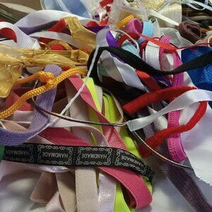 Let's just say this is a huge, crazy bundle of ribbon scraps to collect for DIY